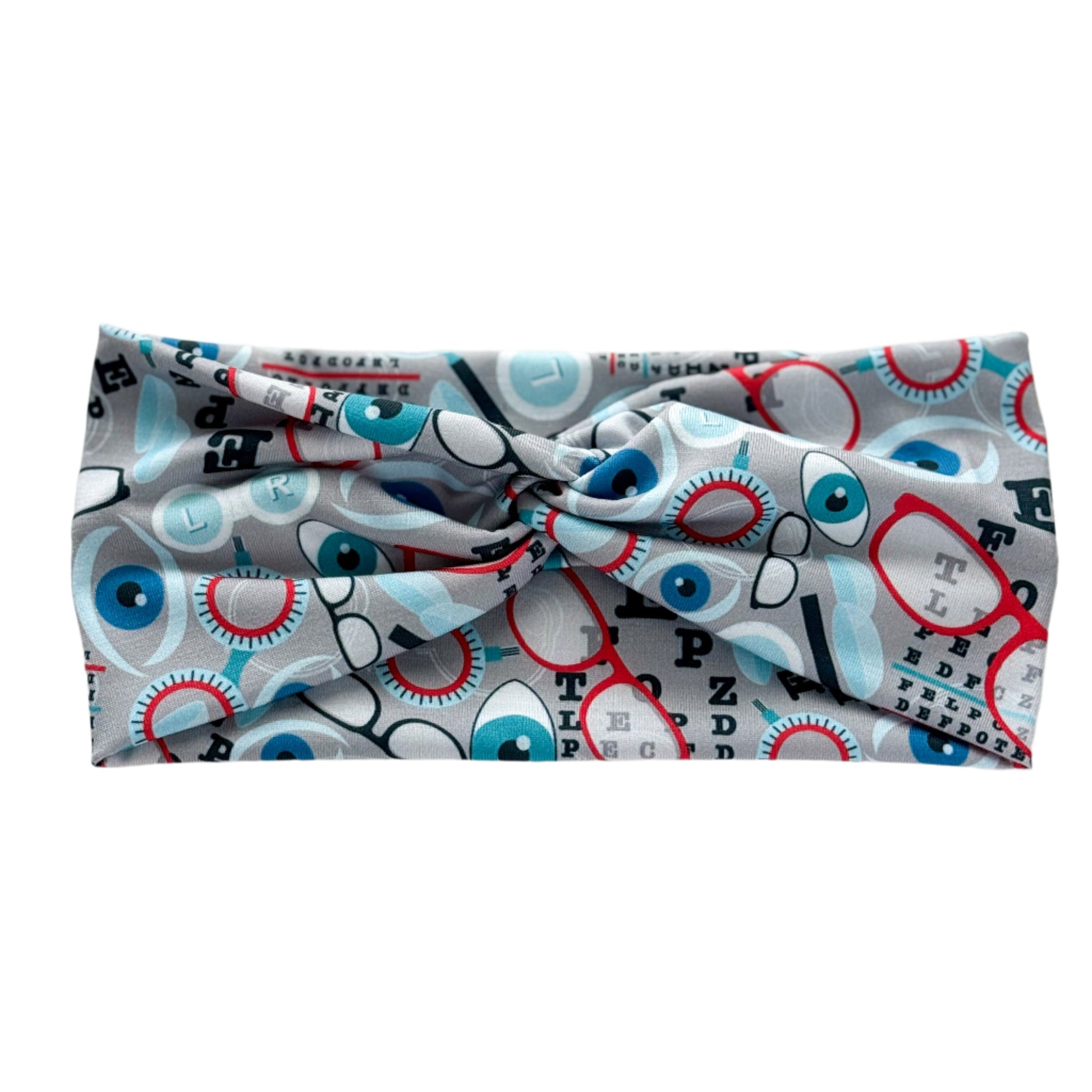 Gray Clear Vision Twist Headband – Optometry & Eye Care Hair Accessory for Professionals Headband Studio