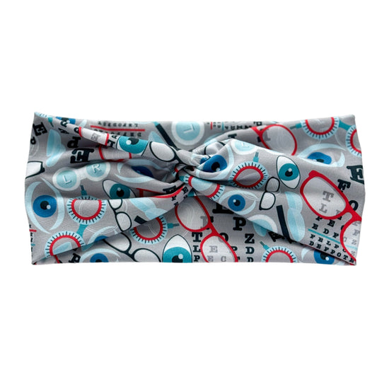 Gray Clear Vision Twist Headband – Optometry & Eye Care Hair Accessory for Professionals Headband Studio