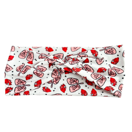 Lungs & Hearts Twist Headband for Healthcare Workers Headband Studio