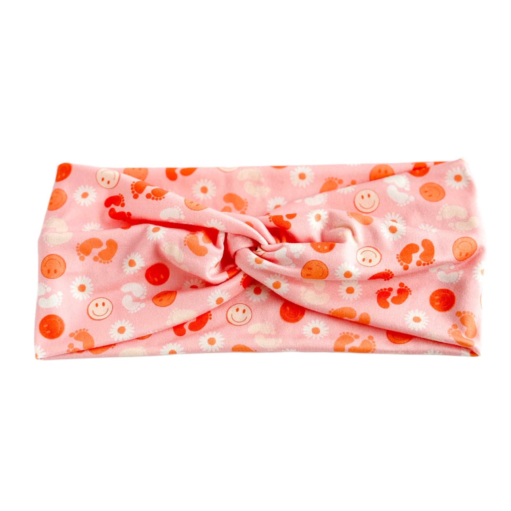 Pink Baby Feet Twist Headband Headband Studio
