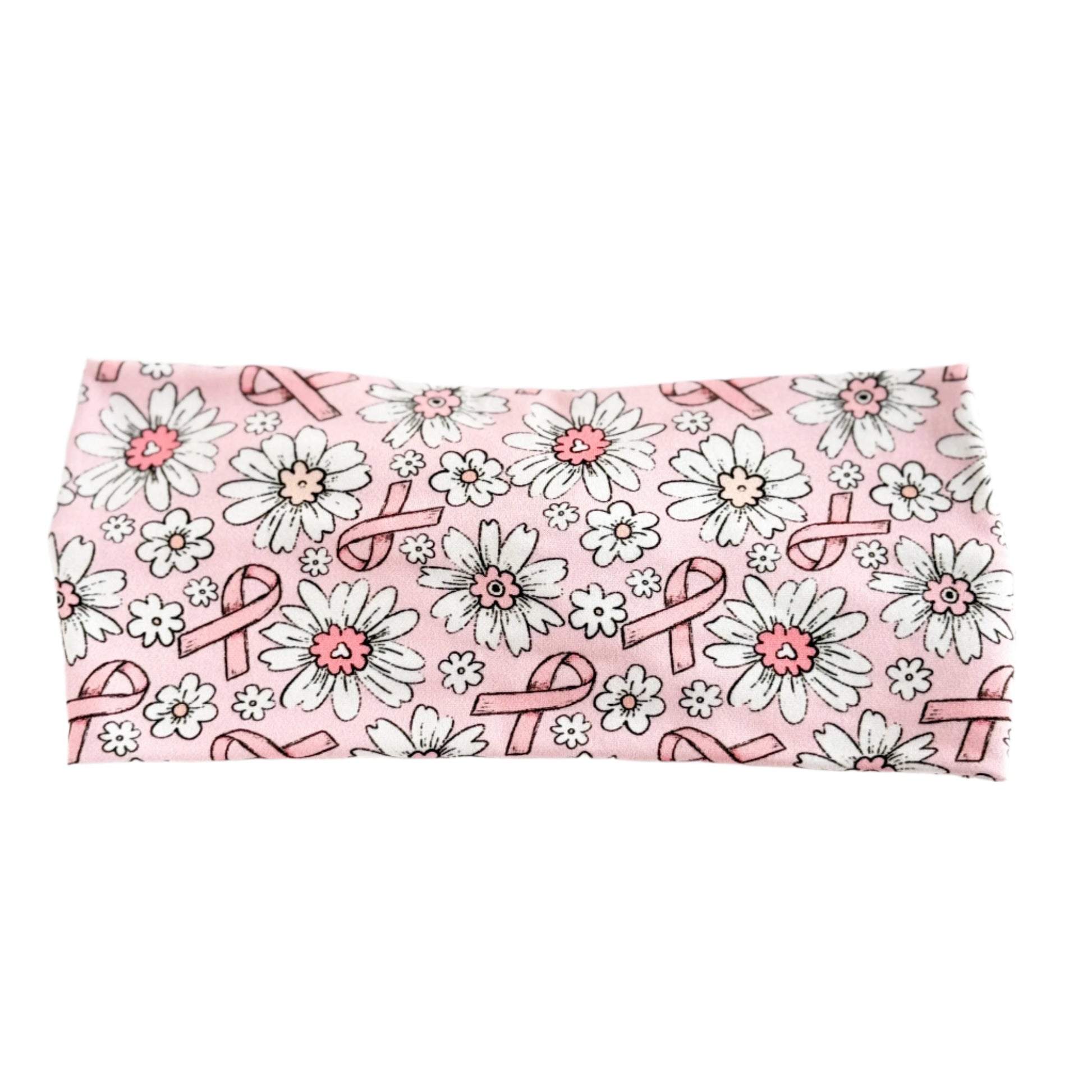 Breast Cancer Awareness Pink Ribbon Floral Twist Headband – Supportive & Stylish Hair Accessory Headband Studio