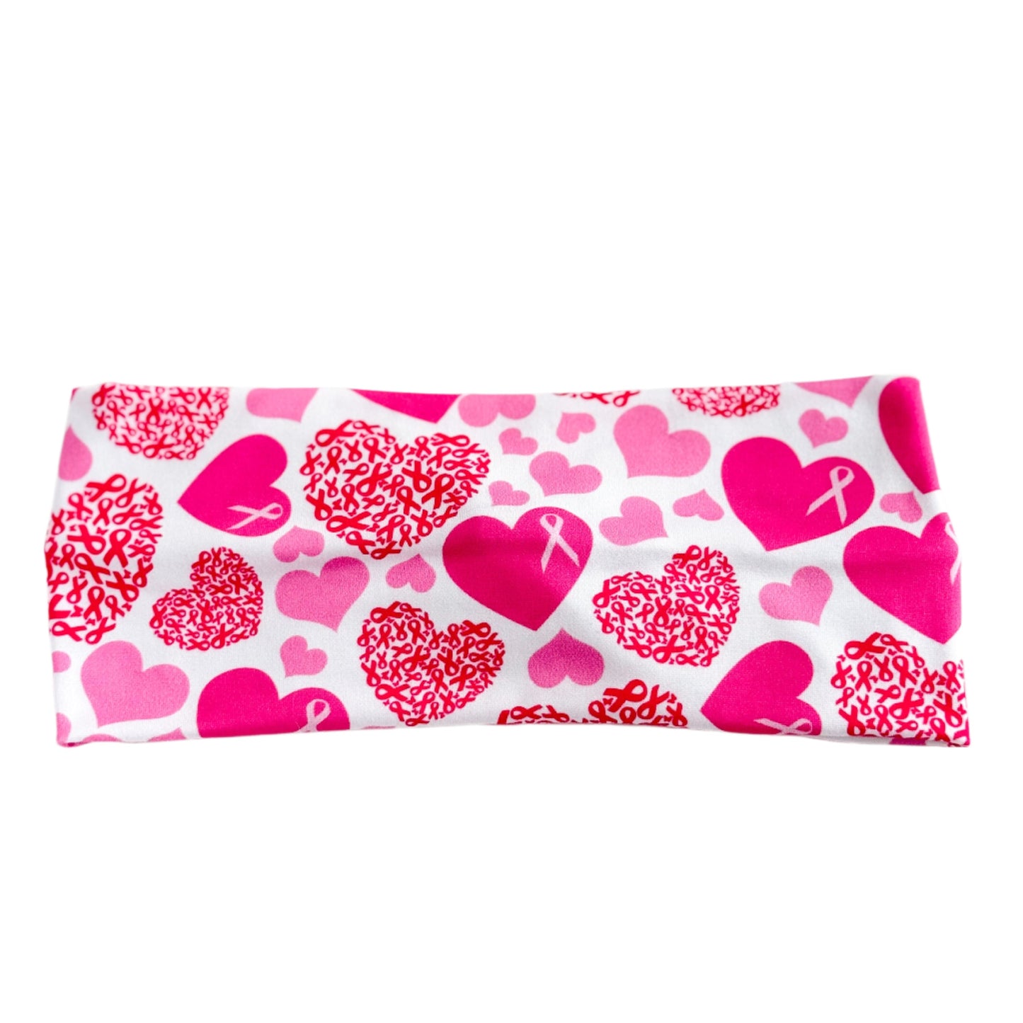Pink Heart Ribbon Twist Headband – Breast Cancer Awareness Hair Accessory Headband Studio