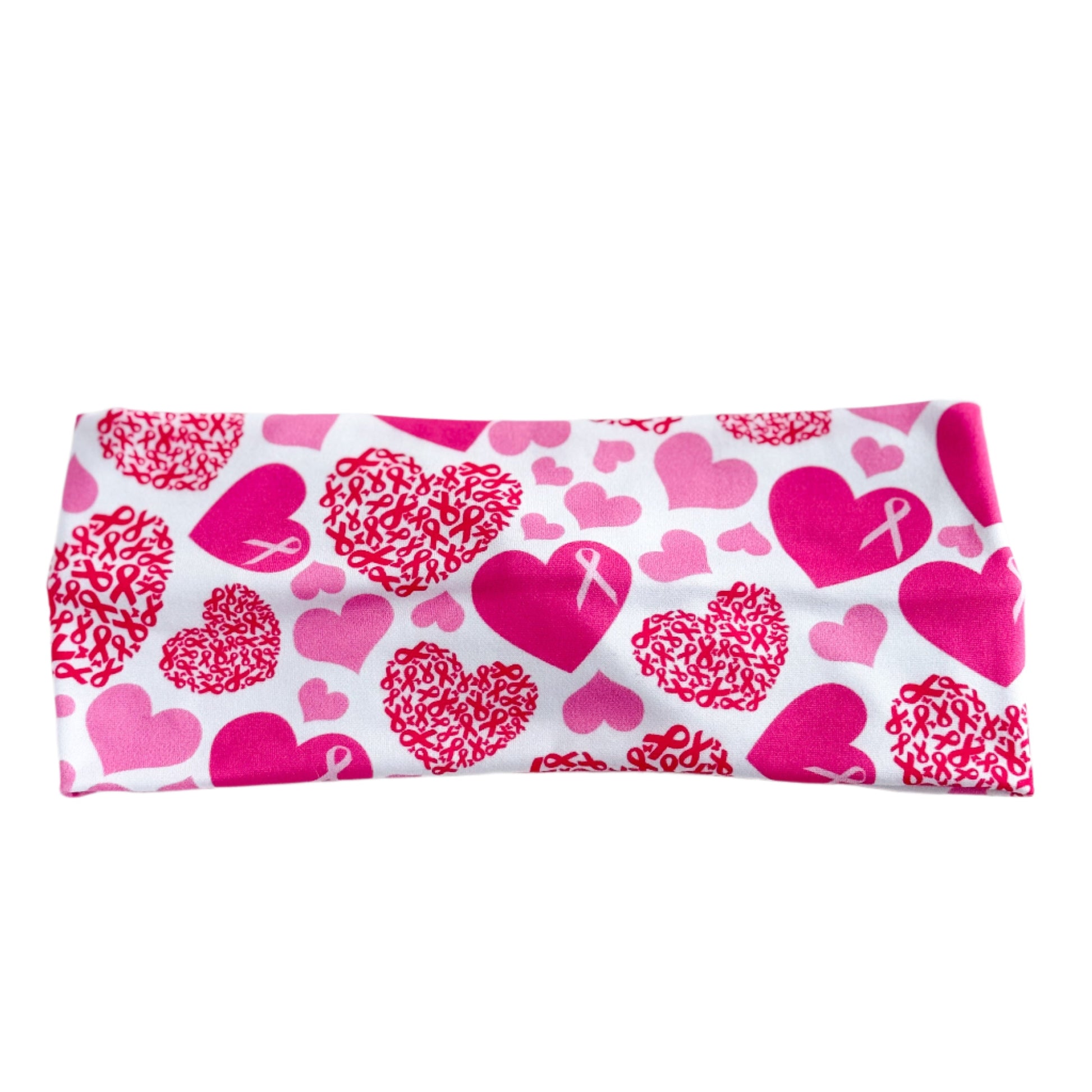 Pink Heart Ribbon Twist Headband – Breast Cancer Awareness Hair Accessory Headband Studio