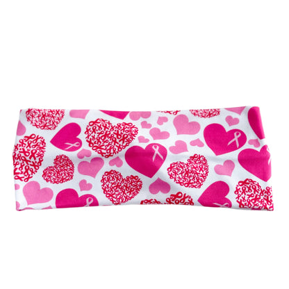 Pink Heart Ribbon Twist Headband – Breast Cancer Awareness Hair Accessory Headband Studio
