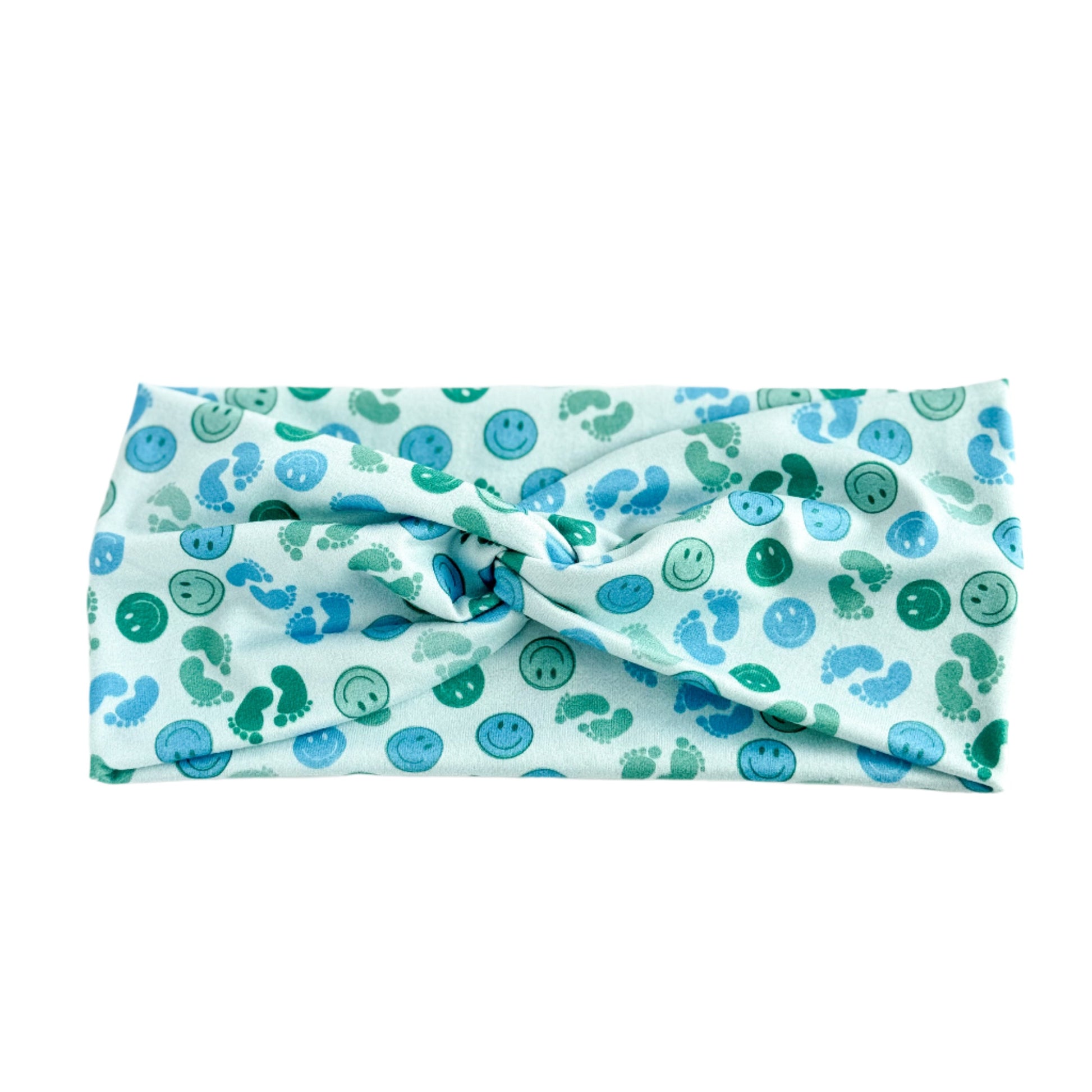 Blue Baby Feet Twist Headband Headband Studio