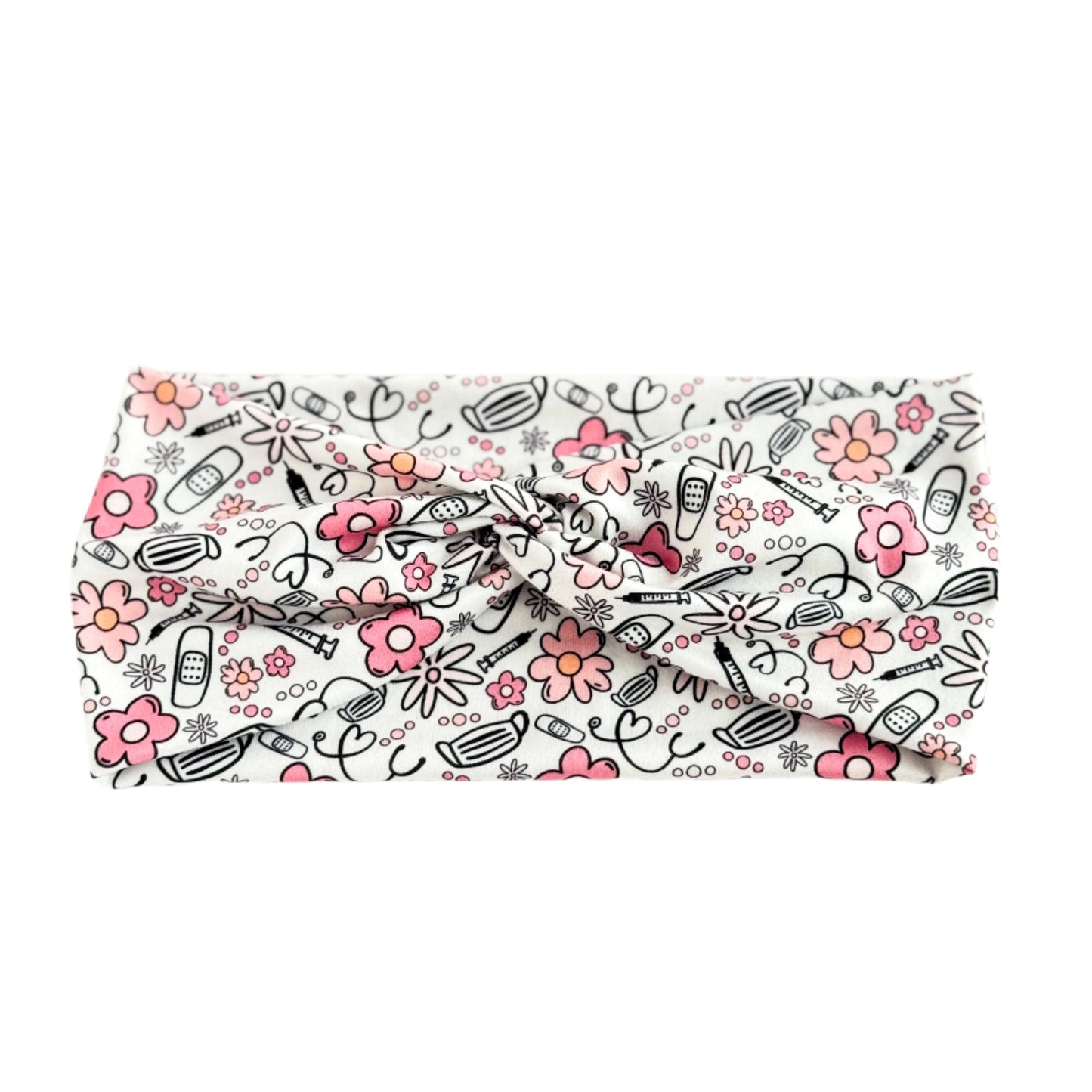 Medical Flowers Twist Headband Headband Studio