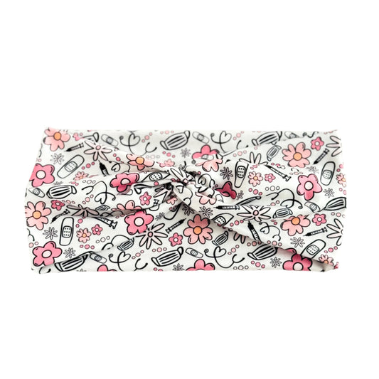 Medical Flowers Twist Headband Headband Studio