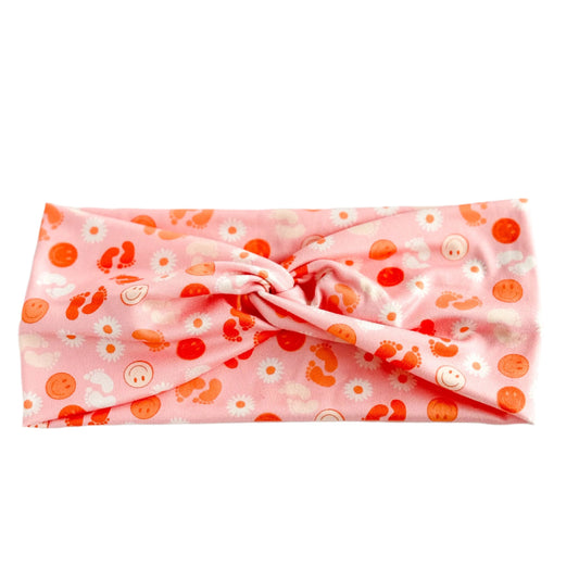 Pink Baby Feet Twist Headband Headband Studio